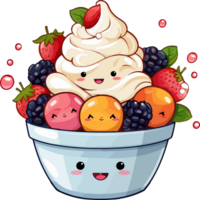 ai generado linda bingsu en dibujos animados estilo png