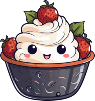 ai gerado fofa bingsu dentro desenho animado estilo png