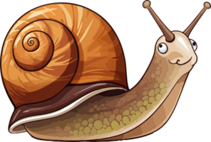 AI generated Cute Snail in cartoon style png