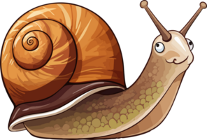 ai generado linda caracol en dibujos animados estilo png