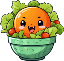 AI generated Cute Salad in cartoon style png