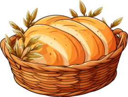 AI generated Cute Breadbasket in cartoon style png