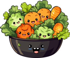 AI generated Cute Salad in cartoon style png