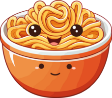 AI generated Cute noodle in cartoon style png