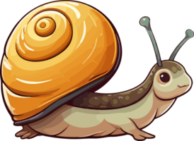 AI generated Cute Snail in cartoon style png