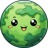 AI generated Cute Earth in cartoon style png