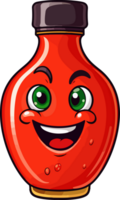 AI generated Cute Chili sauce in cartoon style png
