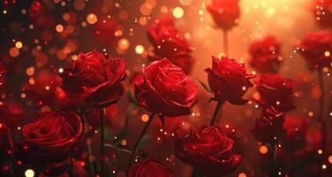 ai generado un hermosa antecedentes para un foto disparar con rojo rosas