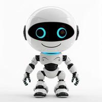 AI generated Cute realistic android robot smiling isolated photo