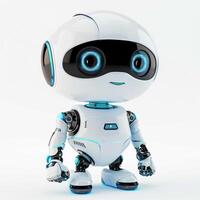 AI generated Cute realistic android robot smiling isolated photo