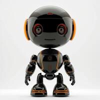 AI generated Cute realistic android robot smiling isolated photo