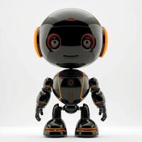 AI generated Cute realistic android robot smiling isolated photo