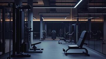 AI generated exercise machines in a gym photo