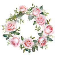 AI generated watercolor hand painting style a bunch of rose flowers isolated. Clipping path included. png