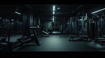 AI generated exercise machines in a gym photo