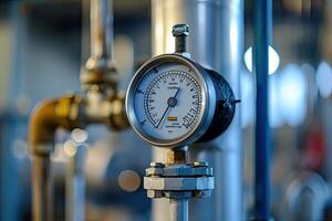 AI generated Manometer pressure, Industrial pressure gauge photo