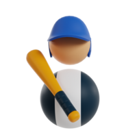 Baseball 3d icon render clipart png