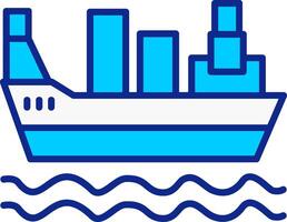 Cargo Ship Blue Filled Icon vector