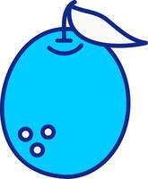 pomelo azul lleno icono vector