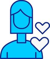 Self Love Blue Filled Icon vector