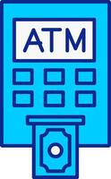 Atm Machine Blue Filled Icon vector