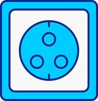 Wall Socket Blue Filled Icon vector