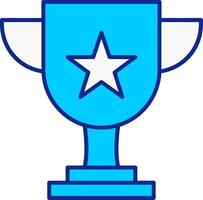 trofeo azul lleno icono vector