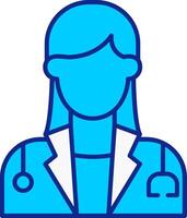 Female Doctor Blue Filled Icon vector