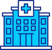 hospital azul lleno icono vector