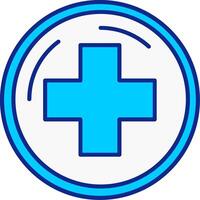 hospital firmar azul lleno icono vector