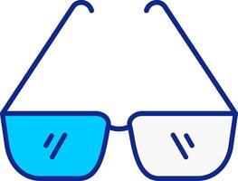 lentes azul lleno icono vector