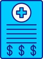 Medical Bill Blue Filled Icon vector