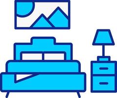 Bedroom Blue Filled Icon vector