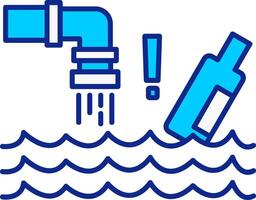 Water Pollution Blue Filled Icon vector