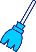 Broom Blue Filled Icon vector