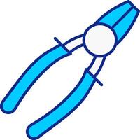 Wire Cutters Blue Filled Icon vector