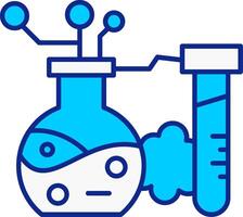 Chemical Reaction Blue Filled Icon vector