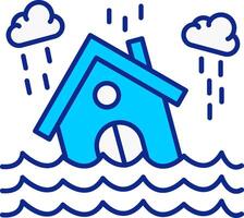 Flood Blue Filled Icon vector