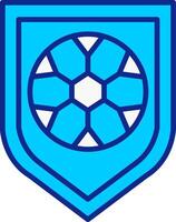 Football Badge Blue Filled Icon vector