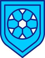 Football Badge Blue Filled Icon vector