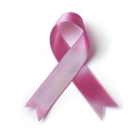 AI generated Pink ribbon, breast cancer awareness symbol, isolated on a white background. National Breast Cancer Awareness Month. photo