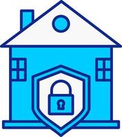 casa proteccion azul lleno icono vector