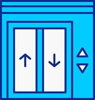 ascensor azul lleno icono vector