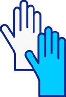limpieza guantes azul lleno icono vector