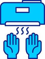 Hand Dryer Blue Filled Icon vector