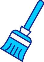 Broom Blue Filled Icon vector