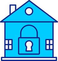 House Lock Blue Filled Icon vector