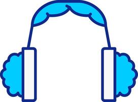 Earmuff Blue Filled Icon vector