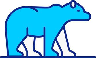 Polar Bear Blue Filled Icon vector