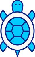 Tortuga azul lleno icono vector